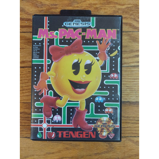 Ms. Pac-Man (No Manual) - Sega Genesis Classic Arcade Maze Game Authentic