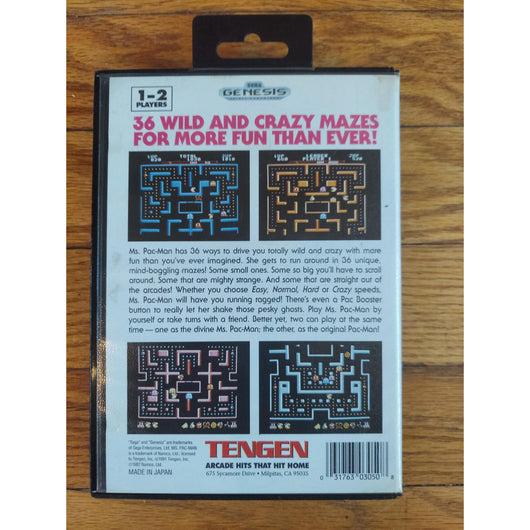 Ms. Pac-Man (No Manual) - Sega Genesis Classic Arcade Maze Game Authentic