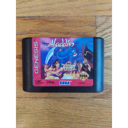 Disney's Aladdin (No Manual) Sega Genesis Authentic Game Cartridge Tested Case