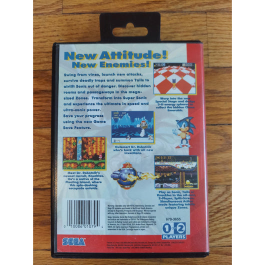 Sonic the Hedgehog 3 (No Manual) Sega Genesis Authentic Game Cartridge Tested