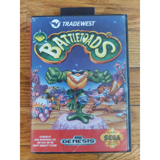 Battletoads (No Manual) Sega Genesis Game w/ Case Classic Beat 'Em Up Action