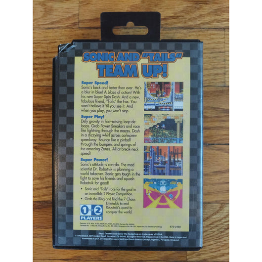 Sonic the Hedgehog 2 (No Manual) Sega Genesis Game w/ Case Not for Resale