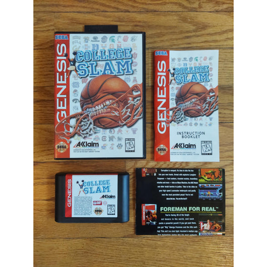 College Slam (CIB) Sega Genesis Complete in Box Basketball Game Authentic USA
