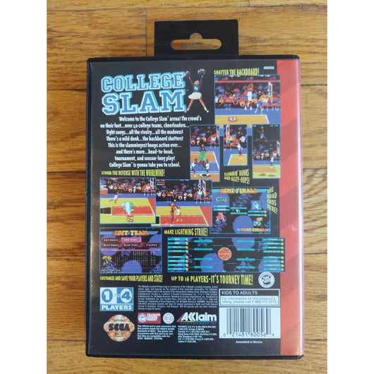 College Slam (CIB) Sega Genesis Complete in Box Basketball Game Authentic USA