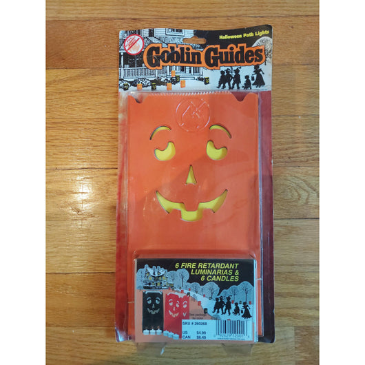 VTG Goblin Guides Halloween Path Lights Luminarias w/ Candles Jack O'Lantern