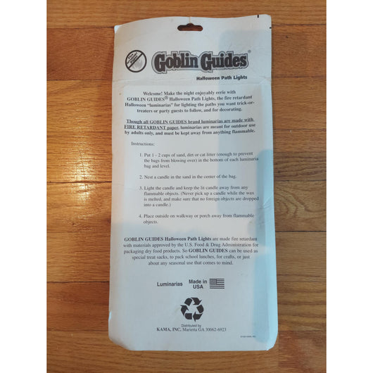 VTG Goblin Guides Halloween Path Lights Luminarias w/ Candles Jack O'Lantern