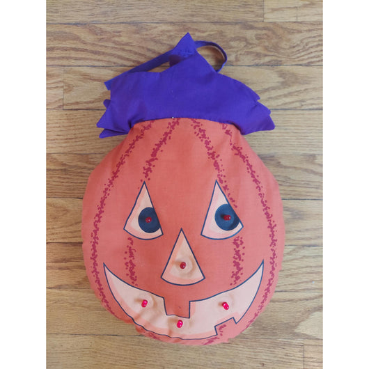 1991 Avon Light Up Jack O'Lantern Plush Pumpkin Halloween Decor Tested Works