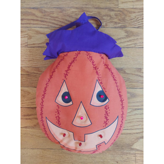 1991 Avon Light Up Jack O'Lantern Plush Pumpkin Halloween Decor Tested Works