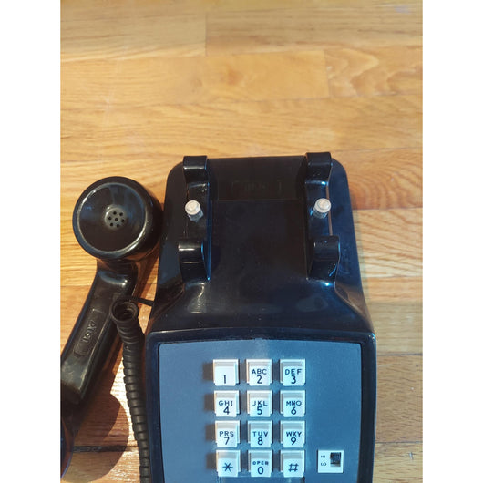 AT&T Vintage Black Push Button Desk Telephone w/ Original Box Retro Landline