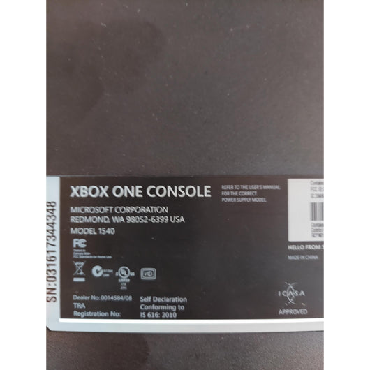 Microsoft Xbox One Black Console Model 1540 w/ Controller & Cords Tested Works