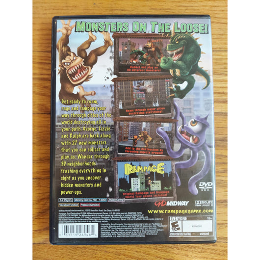 Rampage: Total Destruction CIB PS2 PlayStation 2 Game Case & Manual 2006