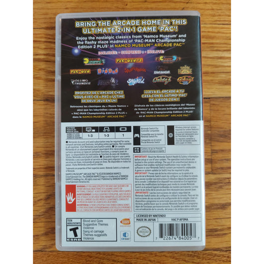 Namco Museum Arcade Pac Nintendo Switch Complete Game & Case Pac-Man Collection