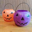Vintage General Foam Purple & Orange Jack O Lantern Halloween Candy Buckets Lot