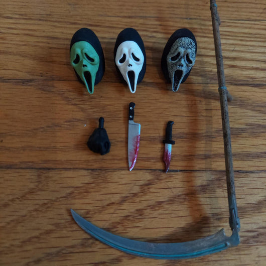 NECA Scream Ultimate Ghost Face 7-Piece Accessory Lot Masks Knives Scythe Set
