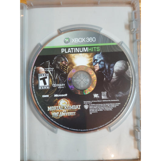 Mortal Kombat Vs. DC Universe Platinum Hits CIB Xbox 360 Complete Game & Manual