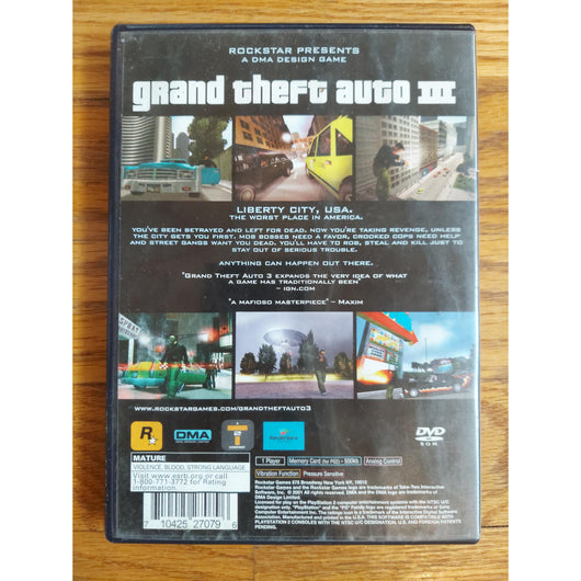 Grand Theft Auto III CIB - PS2 Complete with Case Manual & Original Game Disc