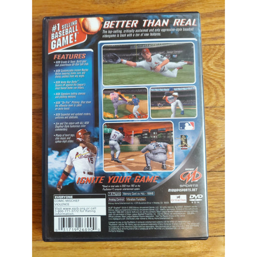 MLB Slugfest 2004 CIB PS2 PlayStation 2 Complete w/ Manual Midway Baseball Game