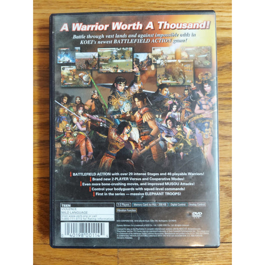 Dynasty Warriors 3 (No Manual) PS2 PlayStation 2 Action Game Case & Disc