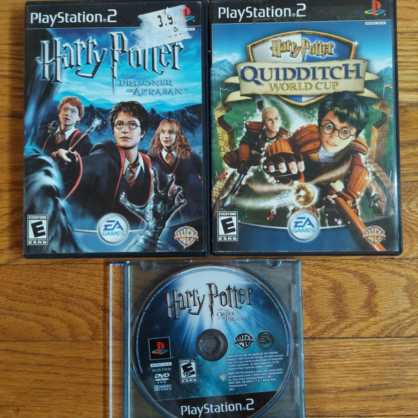 Harry Potter PS2 3 Game Lot: Azkaban & Quidditch CIB, Order Phoenix Disc Only