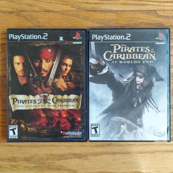 Pirates of the Caribbean PS2 2 Game Lot Jack Sparrow CIB & At World's End
