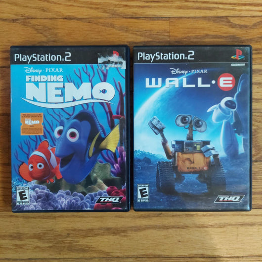 Finding Nemo & WALL-E Disney Pixar PS2 2 Game Lot Discs, Cases, No Manuals