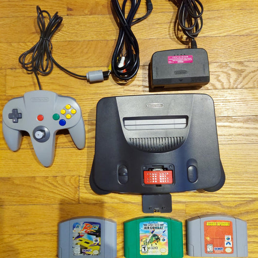 Nintendo 64 N64 Console Bundle Expansion Pak Controller Cords 3 Games Tested