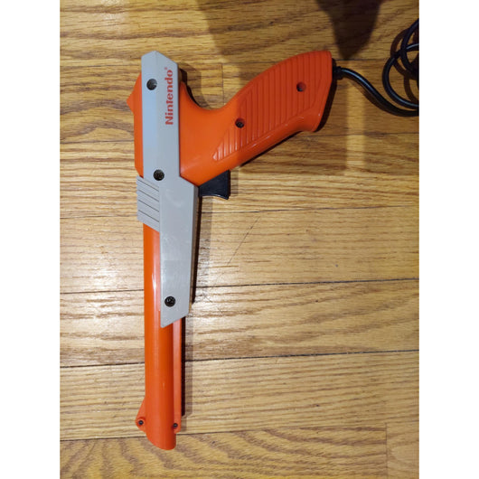 Nintendo NES Zapper Light Gun Orange W/Super Mario Bros/Duck Hunt Tested Works