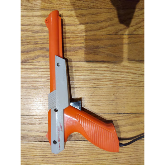 Nintendo NES Zapper Light Gun Orange W/Super Mario Bros/Duck Hunt Tested Works