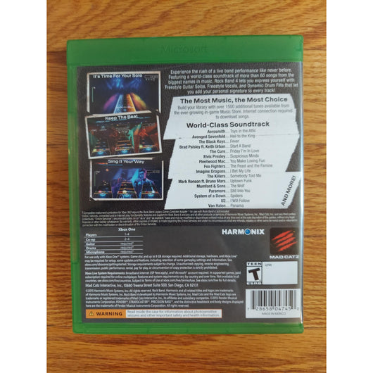 Rock Band 4 Band-In-A-Box Xbox One Guitar Drums Microphone Game Tested Working