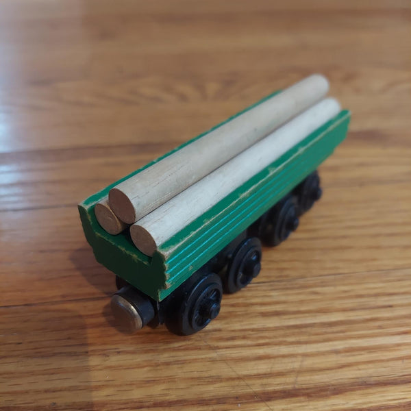 Thomas & Friends Wooden Railway Henry's Log Car With 3 Logs Vintage Train Toy