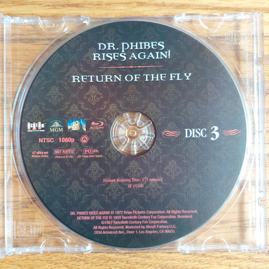 Scream Factory Vincent Price II Disc 3 Dr Phibes Rises Again Return of the Fly