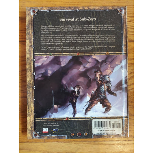 Dungeons & Dragons Frostburn Mastering Perils of Ice & Snow Hardcover W/Map