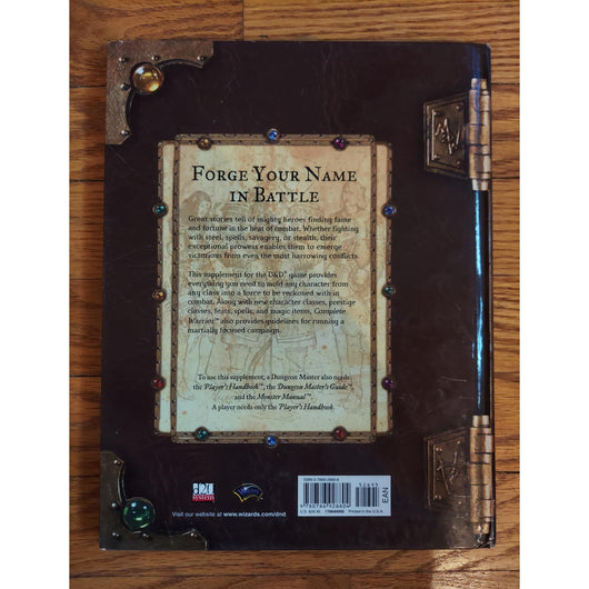 Dungeons & Dragons Complete Warrior Hardcover D&D Combat Supplement Guide Book