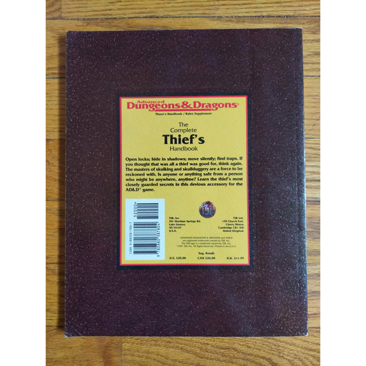 Advanced Dungeons & Dragons Complete Thief's Handbook AD&D 2nd Edition TSR 2111