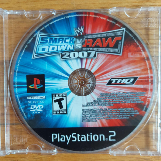 WWE SmackDown vs. Raw 2007 PS2 Game Disc Only - Refurbished Tested Works