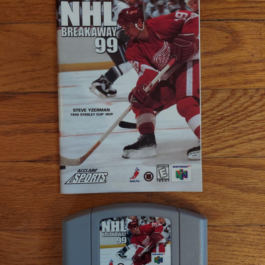 NHL Breakaway 99 Nintendo 64 N64 Game Cartridge With Manual Hockey Sports