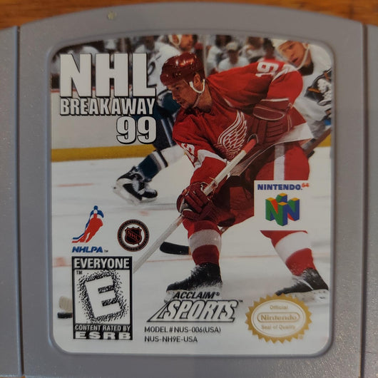 NHL Breakaway 99 Nintendo 64 N64 Game Cartridge With Manual Hockey Sports