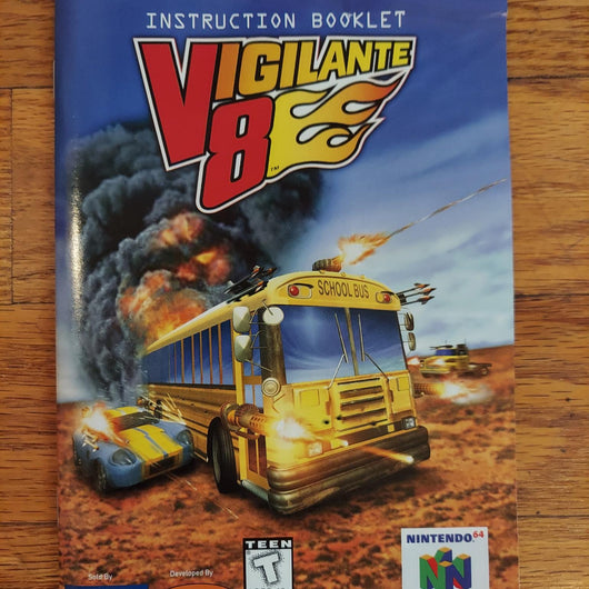 Vigilante 8 Nintendo 64 N64 Game Cartridge With Manual Retro Vehicular Combat