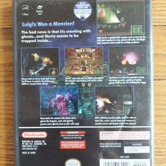 Luigi's Mansion Nintendo GameCube CIB Complete Game Case Manual & Inserts GC