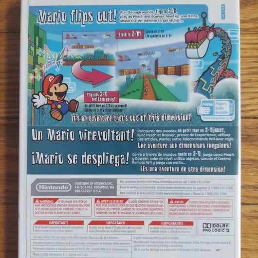 Super Paper Mario Nintendo Wii CIB Complete Case Manual & Inserts Platformer