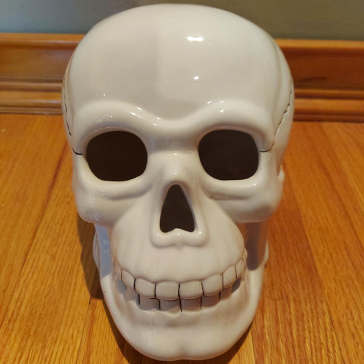 Porcelain Halloween Skull White Skeleton Head Gothic Tabletop Decor Decoration