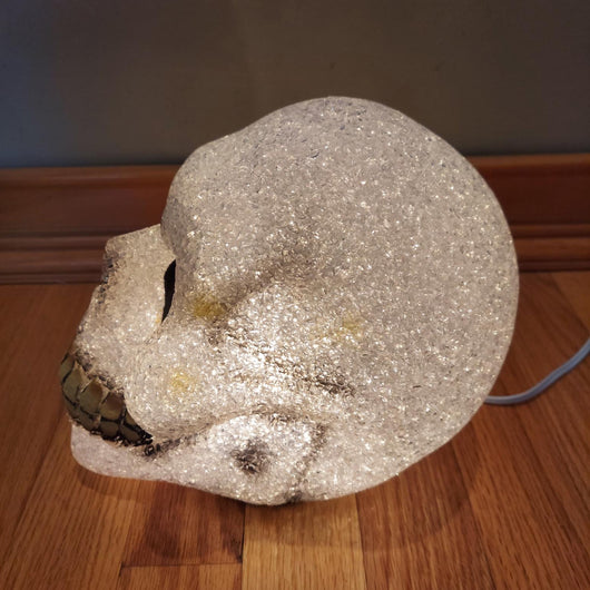 VTG Plastic Popcorn Light Up Skull Halloween Lamp Decoration Tested & Works