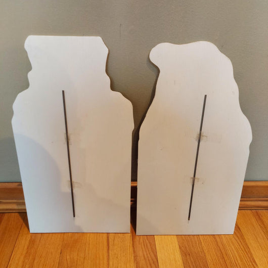VTG 1996 Yard Art Frankenstein & Ghost Plastic Halloween Tombstones Lot of 2