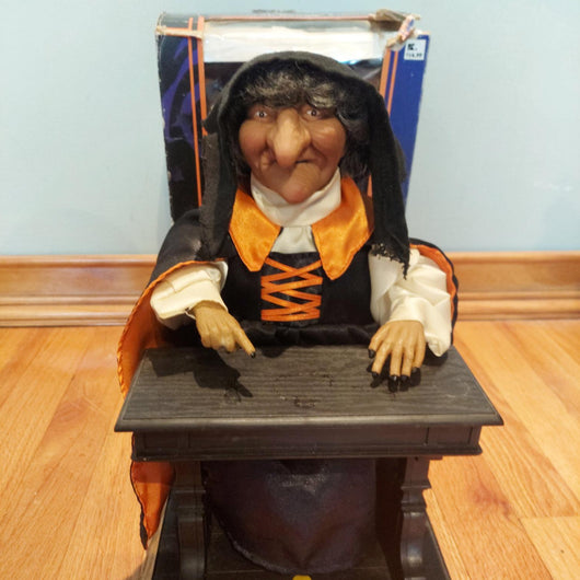 Gemmy Animated Witch Casting Spells Halloween Prop Missing Book Tested & Works