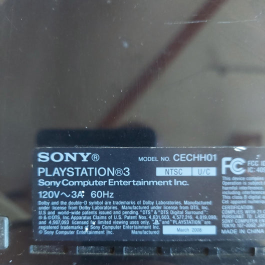 Sony PlayStation 3 PS3 Fat CECHH01 Black Console Only Broken For Parts Repair