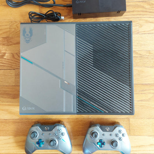 Xbox One Halo 5 Guardians 1TB Console 2 Halo Controllers OEM Cords Tested Works