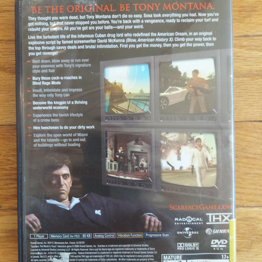Scarface The World Is Yours PS2 CIB Complete w/Case Manual & Bonus DVD Works