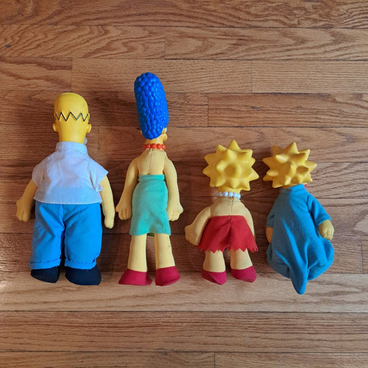Vintage 90s Simpsons Burger King Plush Doll Set 4 Homer Marge Maggie Lisa 