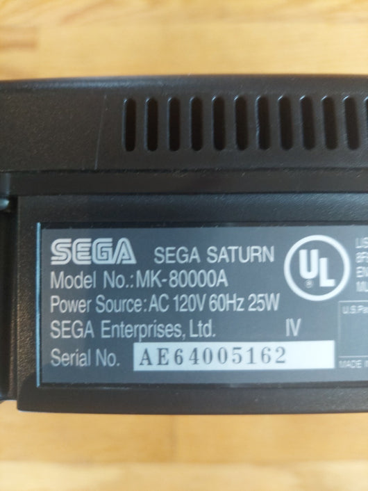 Sega Saturn Console W/Cords - MK-80000A Black - Tested/Works - Fast Shipping!