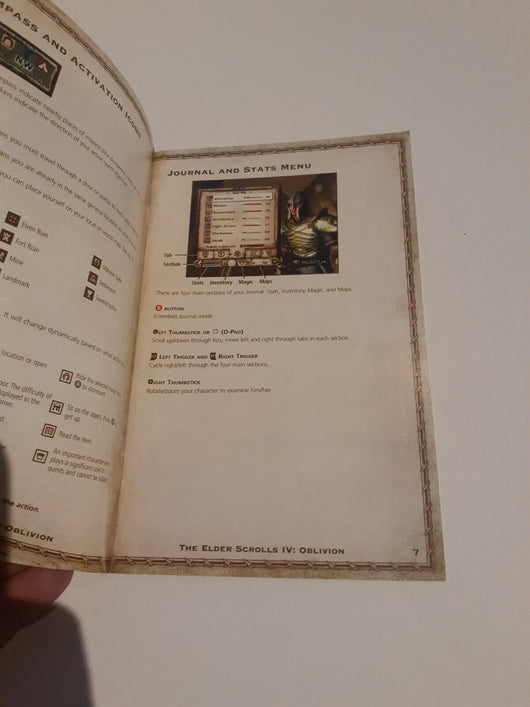 Elder Scrolls IV Oblivion Xbox 360 MANUAL ONLY  Authentic
